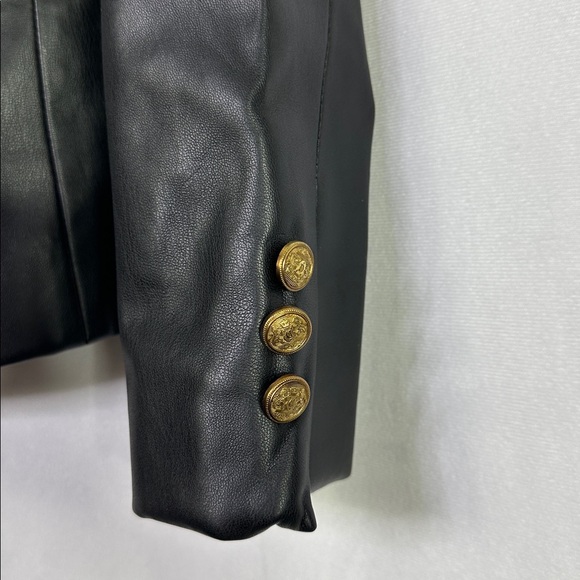 Black BB Dakota by Steve Madden Faux Leather Women's Blazer - Picture 5 of 9